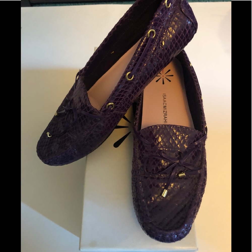 Isaac Mishka’s live crocodile leather loafers